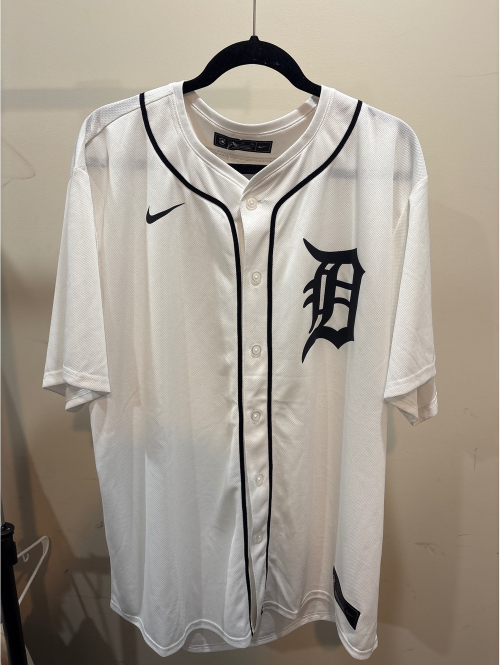 Nike Detroit Tigers MLB White Button-Up Jersey Size XXL
